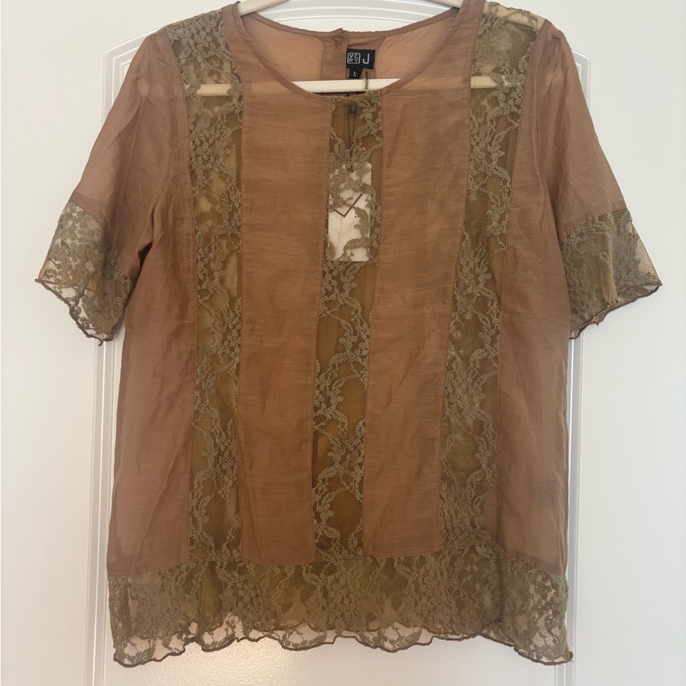 Brown Lace Women's Top